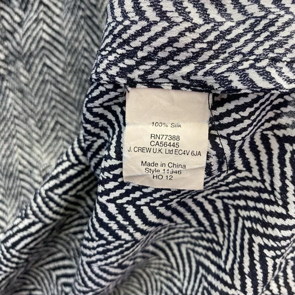 J. Crew Black and White Monochrome Pattern Sleeveless Blouse - Picture 11 of 16